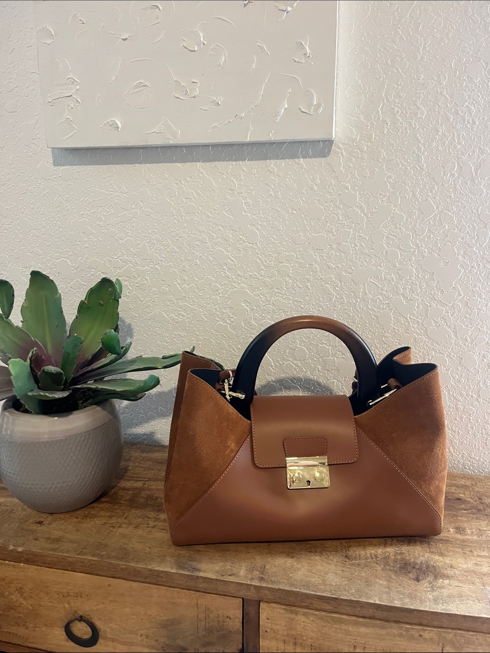 Classic Structured Women’s Satchel Bag in Brown